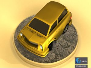 Modelagem 3d - veículo cartoon